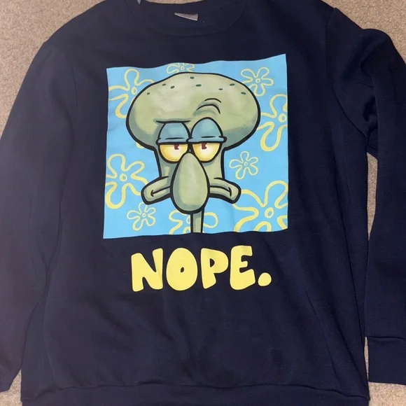 SpongeBob SquarePants Navy Blue Squidward Sweatshirt - Picture 1 of 1